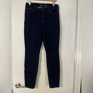 Old Navy Mid Rise Rockstar Super Skinny Blue Jeans. Long. Size 10.